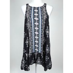 Free People Intimately Into You Slip Dress in Black & Blue Size XS